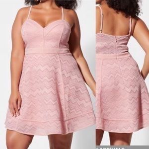 NWOT Pink Fashion to Figure lace flare dress Sz XL